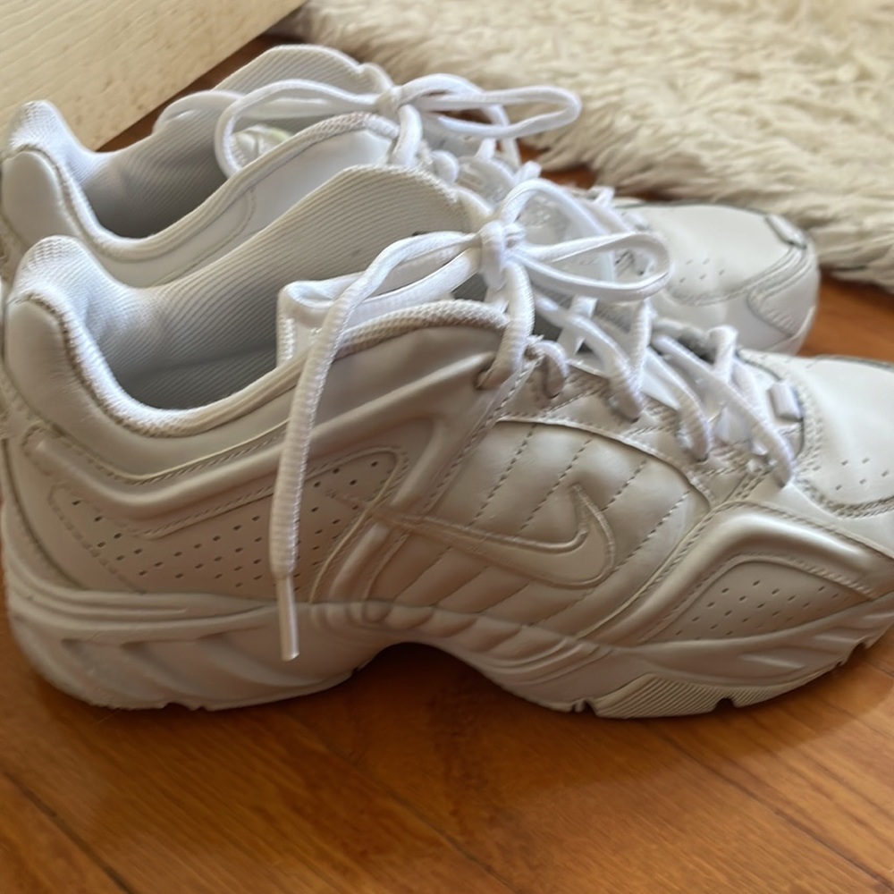 White Nike T-Lite 111 Leather Sneaker Shoes